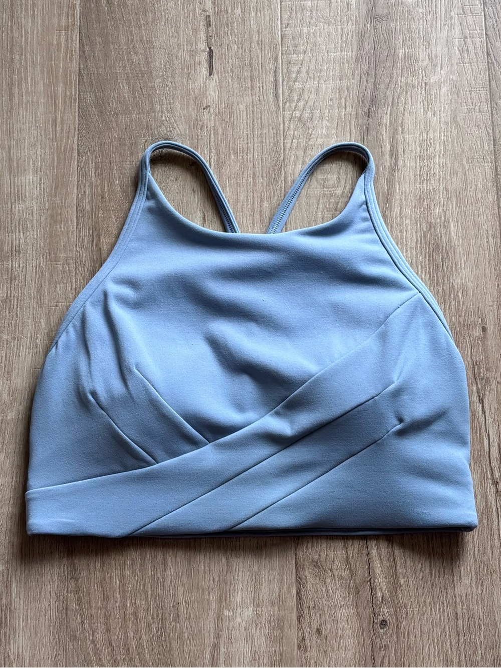 Lululemon Flow Y Wrap Front High Neck Bra in Blue